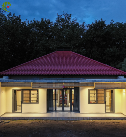 NHÀ VƯỜN CHỐNG NẮNG BẰNG MÁI NGÓI HÌNH PHỄU